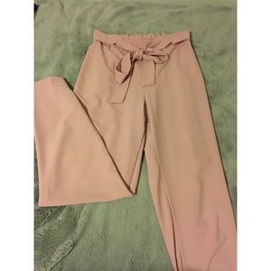 Pink High Waisted Flowy Pants